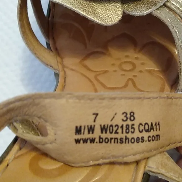 Born Women's Gold Heeled Sandals 7 - Picture 7 of 8